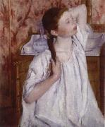 Mary Cassatt The girl do up her hair Sweden oil painting artist